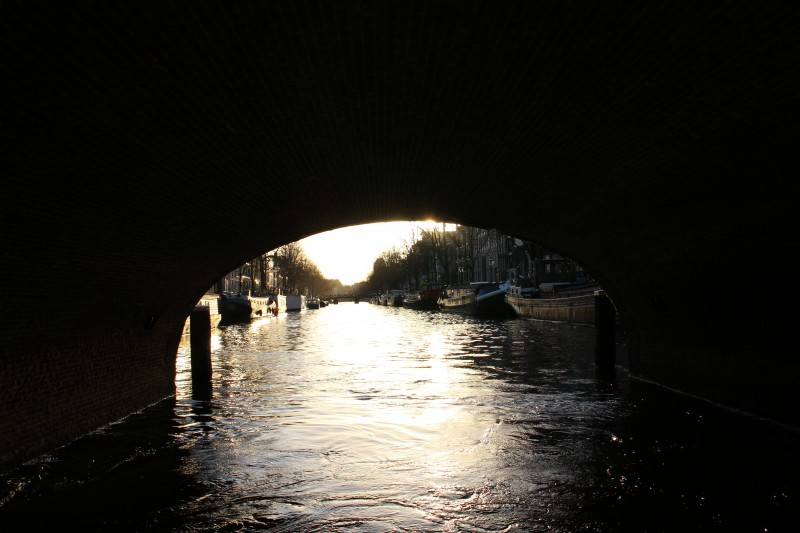 Amsterdam Gracht Bridge late afternoon