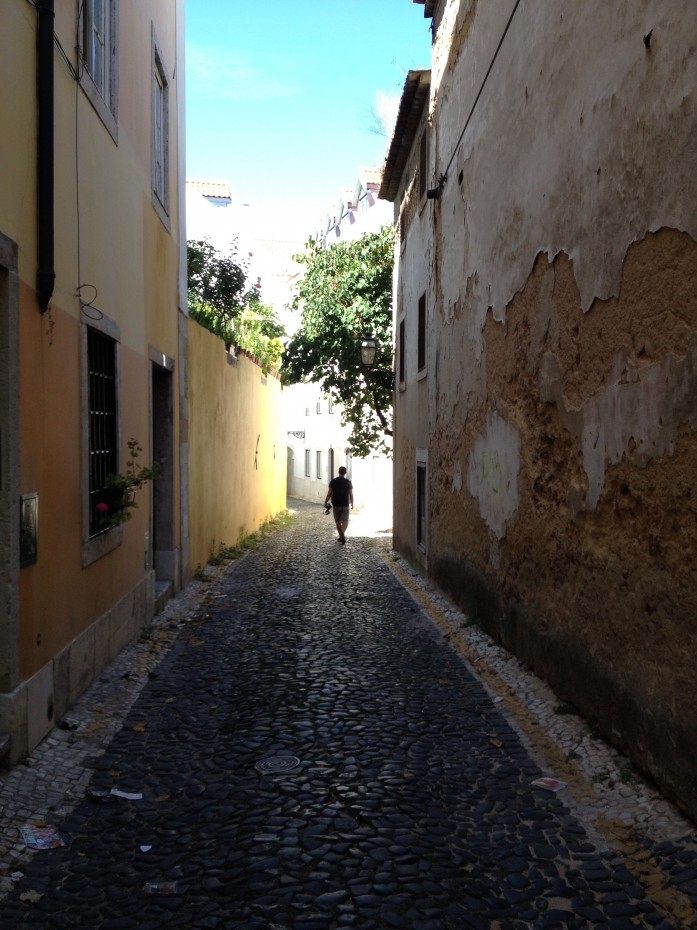 Small Cobbled Street Lisbon