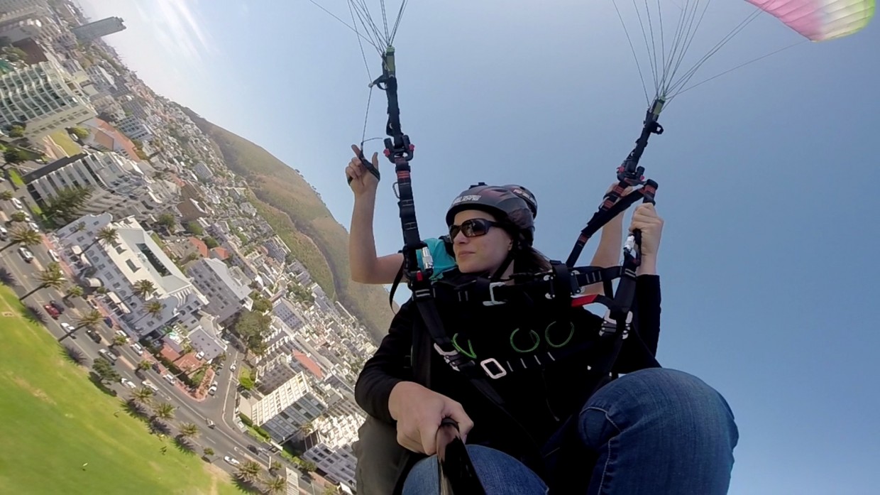 Paragliding flying