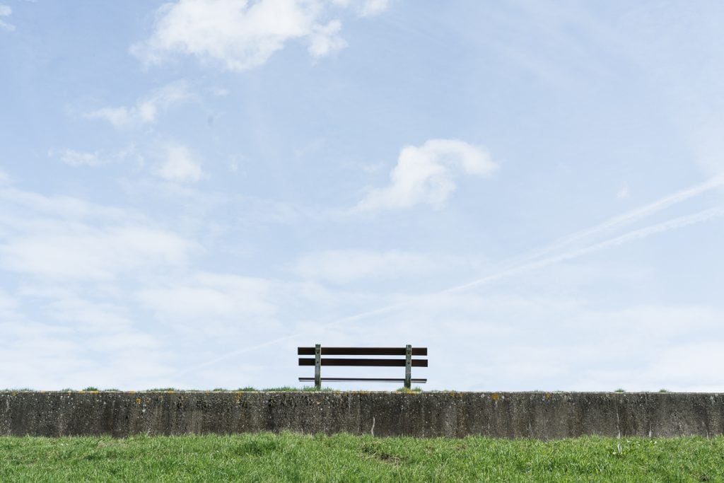 Lonely bench in Doel