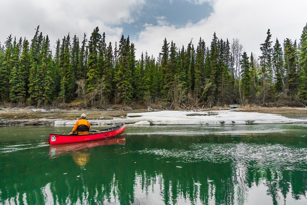 Yukon canoe trip in Spring